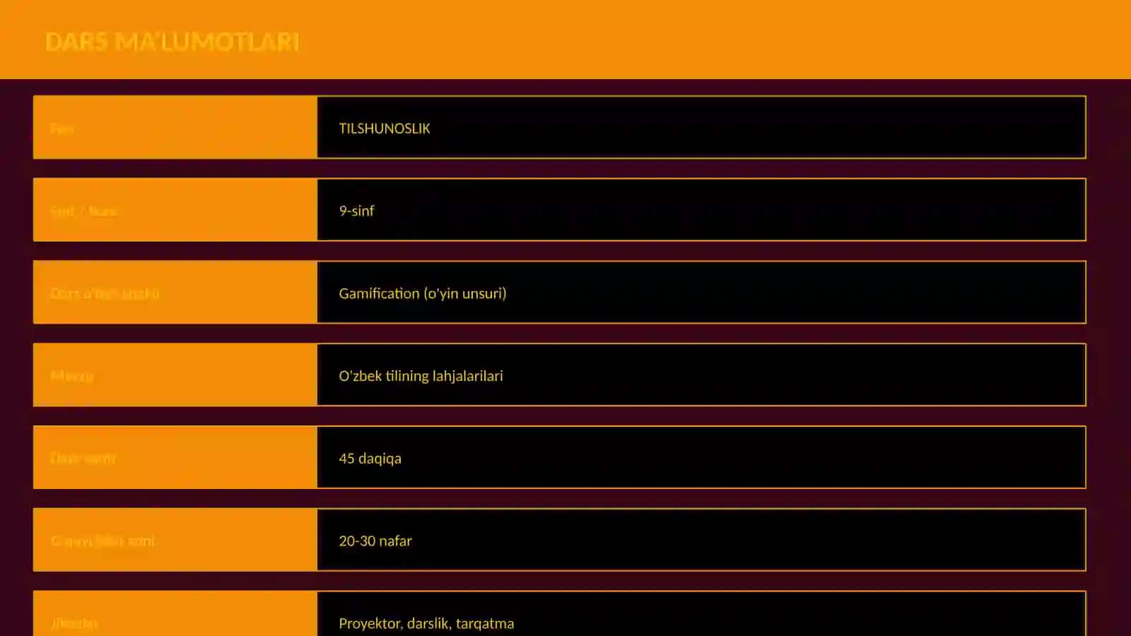 O'zbek tilining lahjalarilari 2