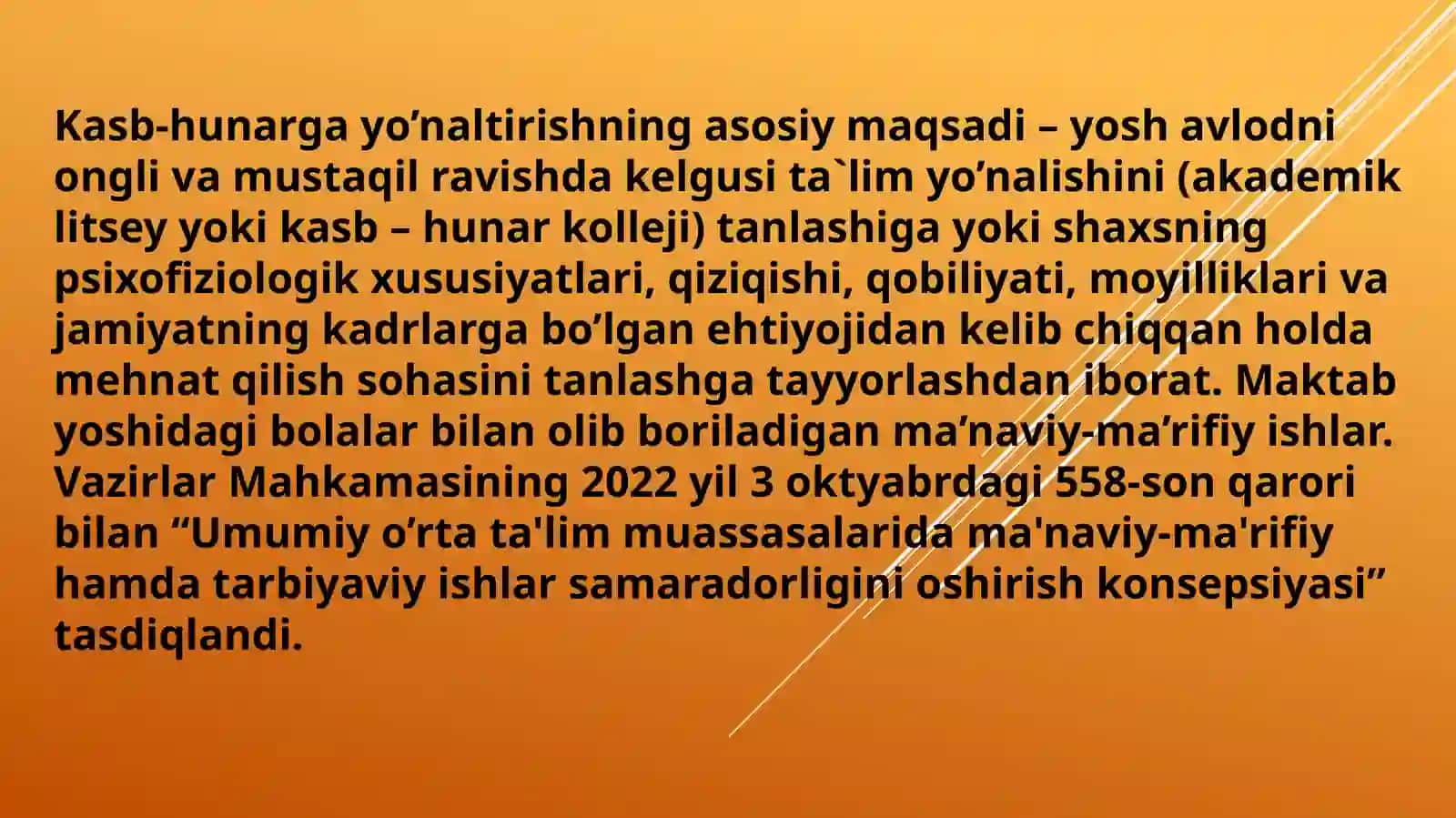 YUQORI SINF O’QUVCHILARI BILAN OLIB BORILADIGAN IJTIMOIY PEDAGOGIK ISH 2