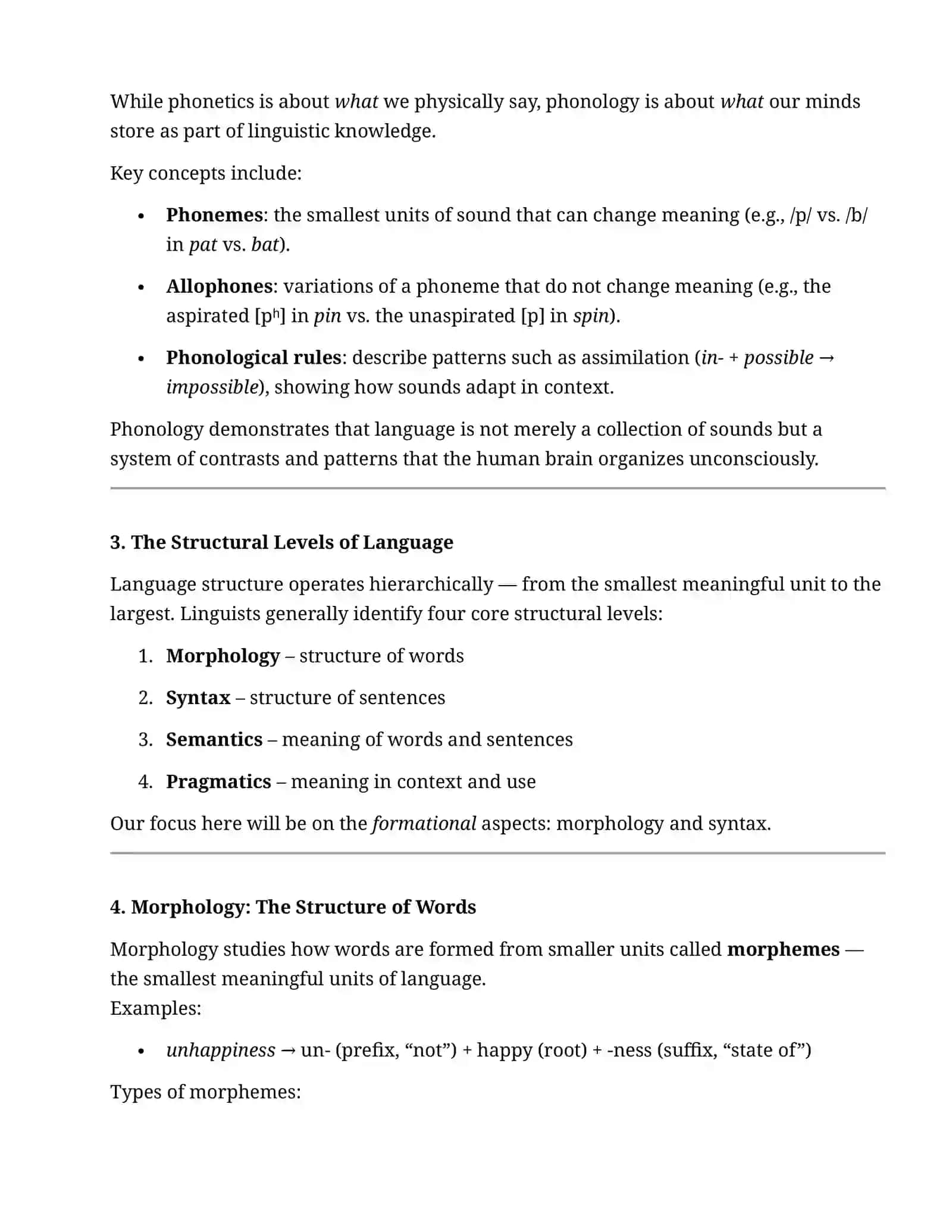Lecture: Language, Sounds, and Structures 2