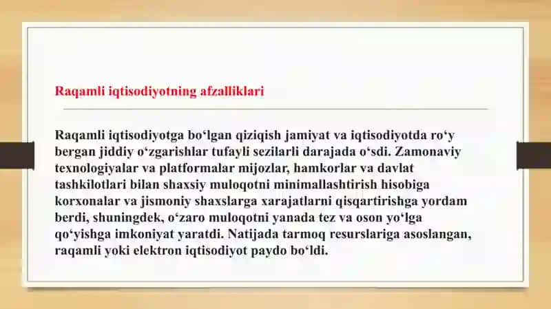 RAQAMLI IQTISODIYOT TENDENSIYALARI 2