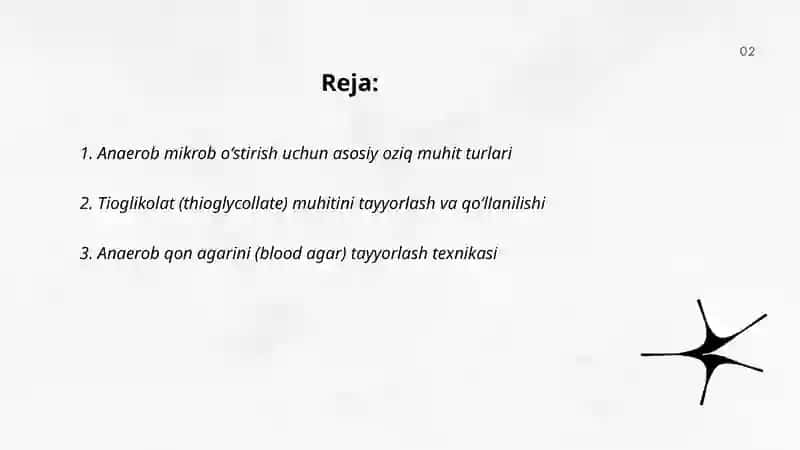 Anaerob mikroblami oʻstirish uchun qoʻllaniladigan oziq muhitlar ularni tayyorlash 2