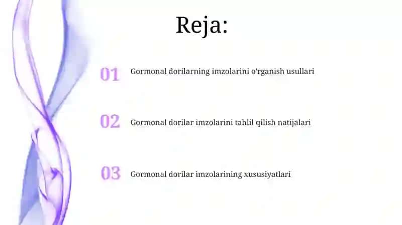 Gormon dori vositalarining signaturasini o'rganish 2