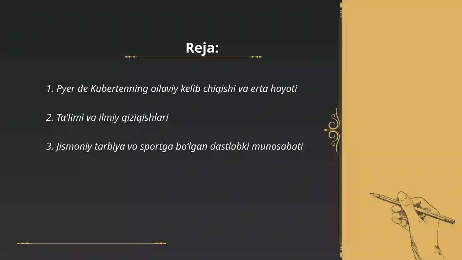 Pyer de Kuberten hayoti va ijodi 2