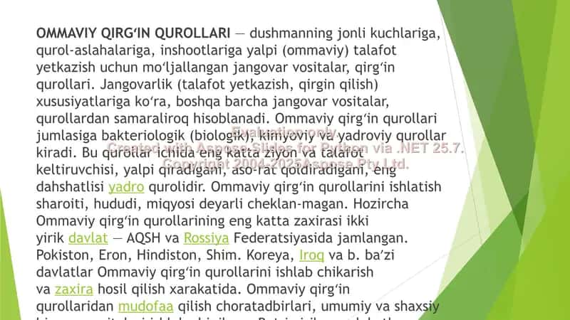 Ommaviy qirgʻin qurollari 2