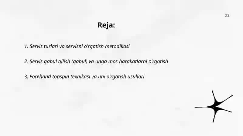 Stol tennisi o'yinida uchraydigan holat va harakatlarga o'rgatish 2