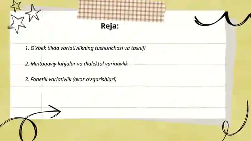 O'zbek tilida variativlik 2
