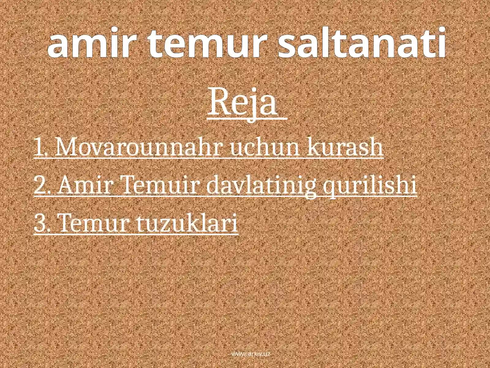 Amir Temur saltanati 2