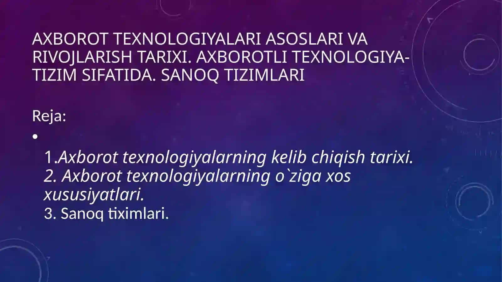 TTATF INSTITUTI I-BOSQICH DAVOLASH-2 YO’NALISHI D2/22-05B GURUH TALABASICHORIYeVAMARJONANINGTIBBIYOTDA AXBOROT TEXNOLOGIYALARIFANIDAN TAYYORLAGAN TAQDIMOTI 2