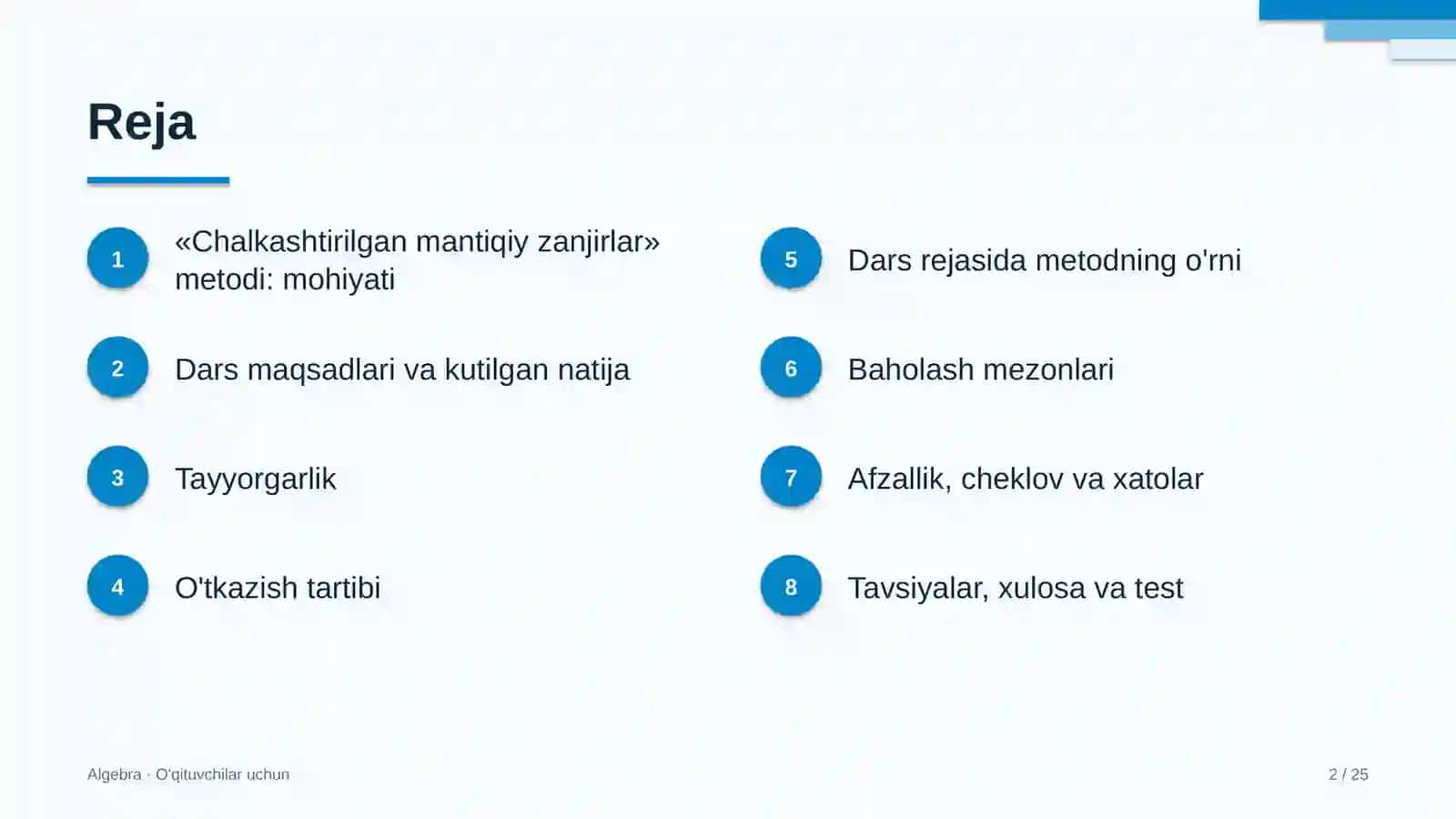 algebra darslarida chalkashtirilgan mantiqiy zanjirlar metodidan foydalanish 2841 2