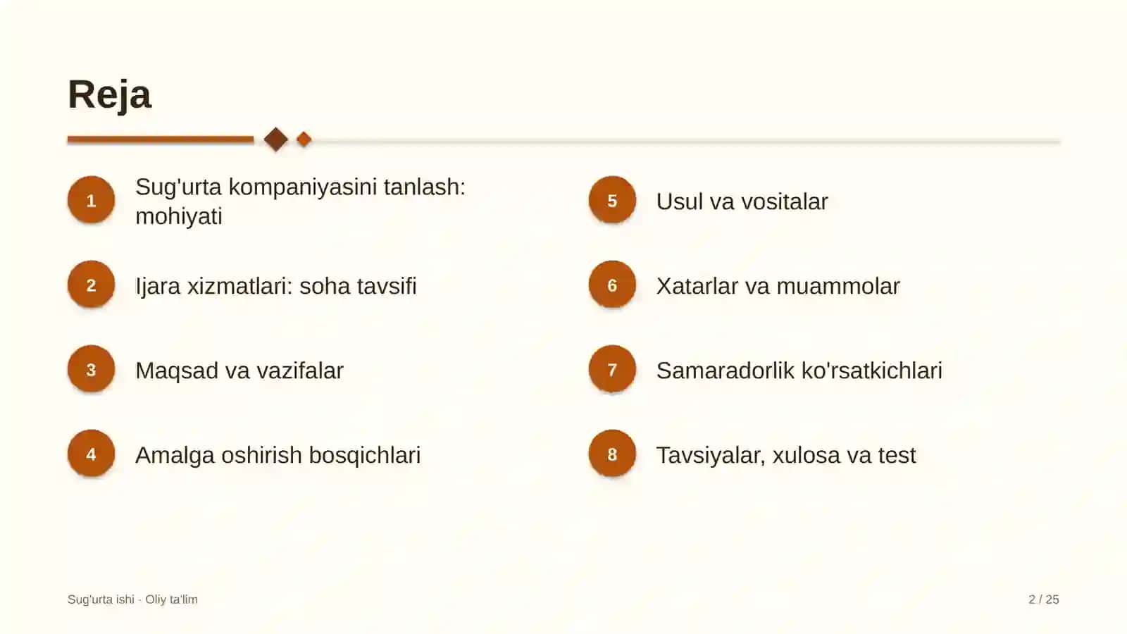 Ijara xizmatlarida sug'urta kompaniyasini tanlash 2