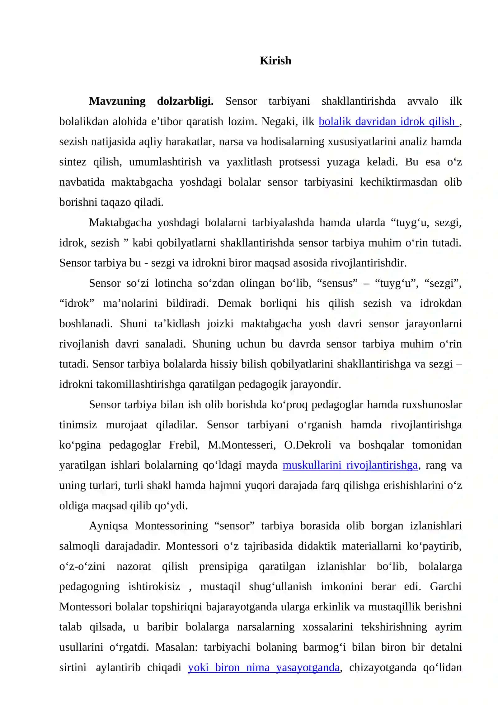 Fridrix Frebel tuhfalari orqali sensor tarbiyani rivojlantirish metodikasi 2