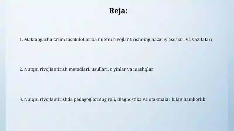 Nutqni rivojlantirishning nazariy asoslari va vazifalari 2