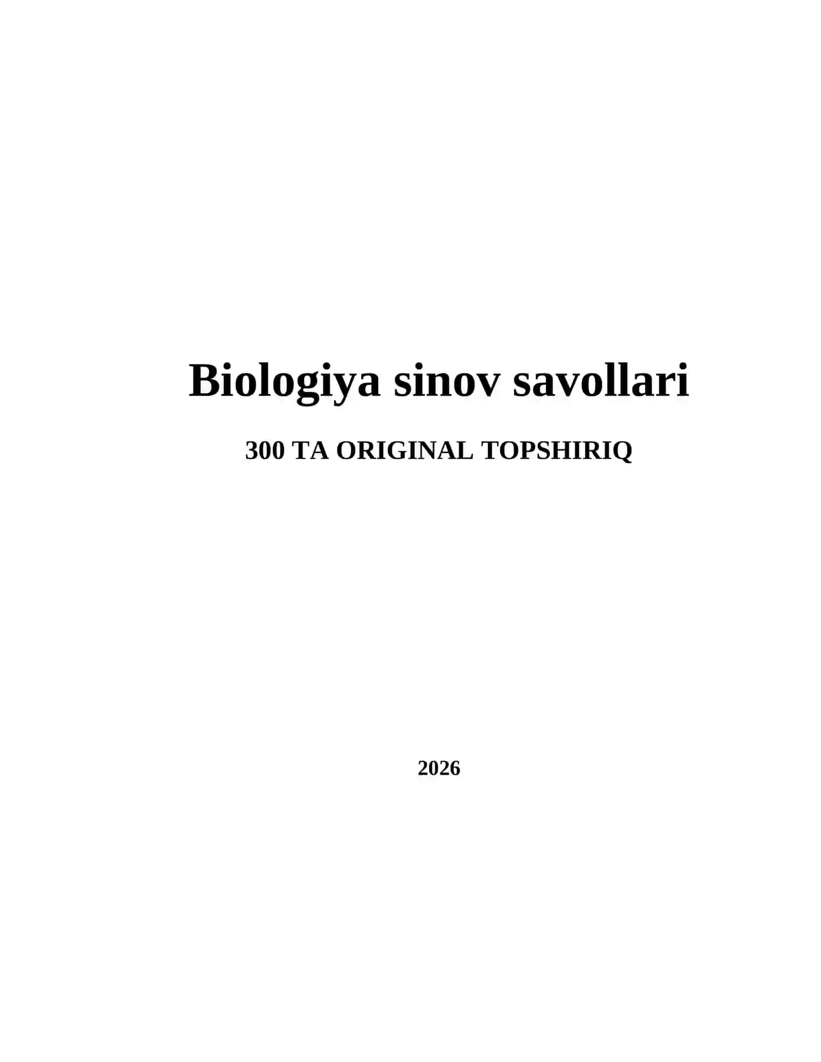 Biologiya sinov savollari 2