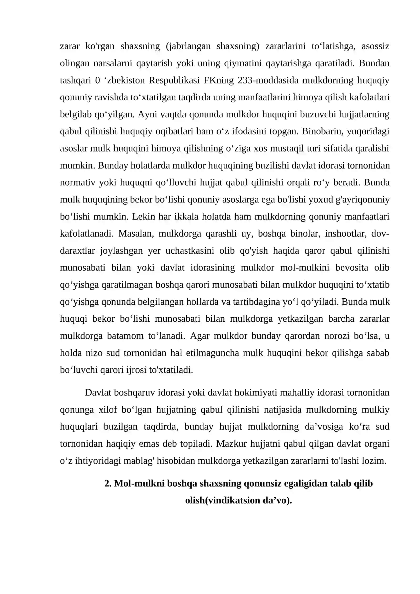 Mulk huquqini himoya qilish 2