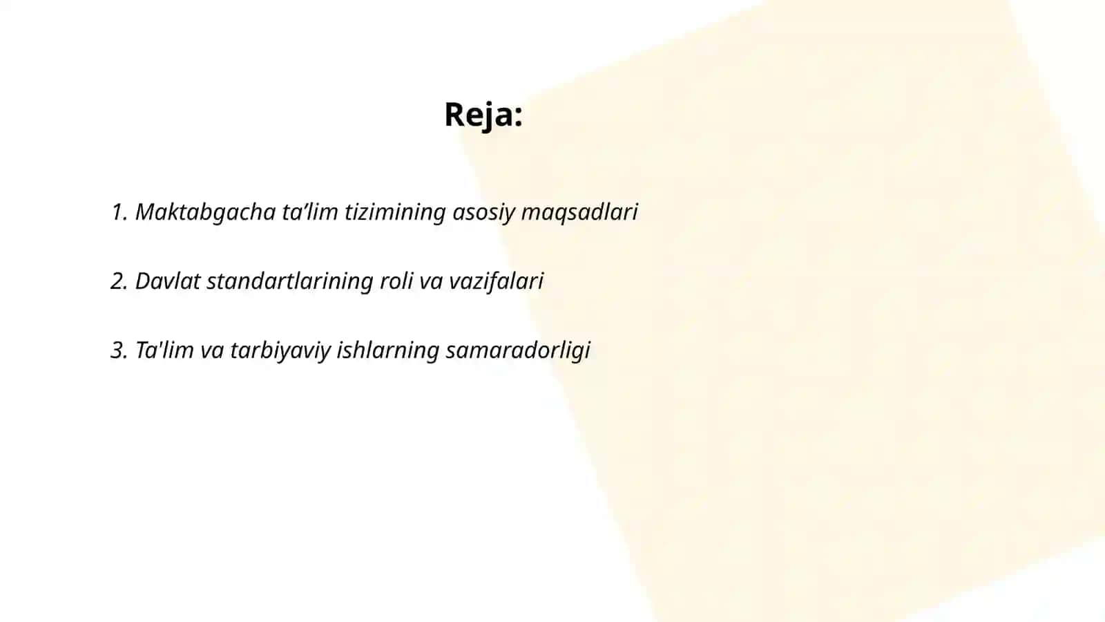 Maktabgacha taʼlim tarbiyaning davlat standartlarini tasdiqlash toʻgʻrisida 2