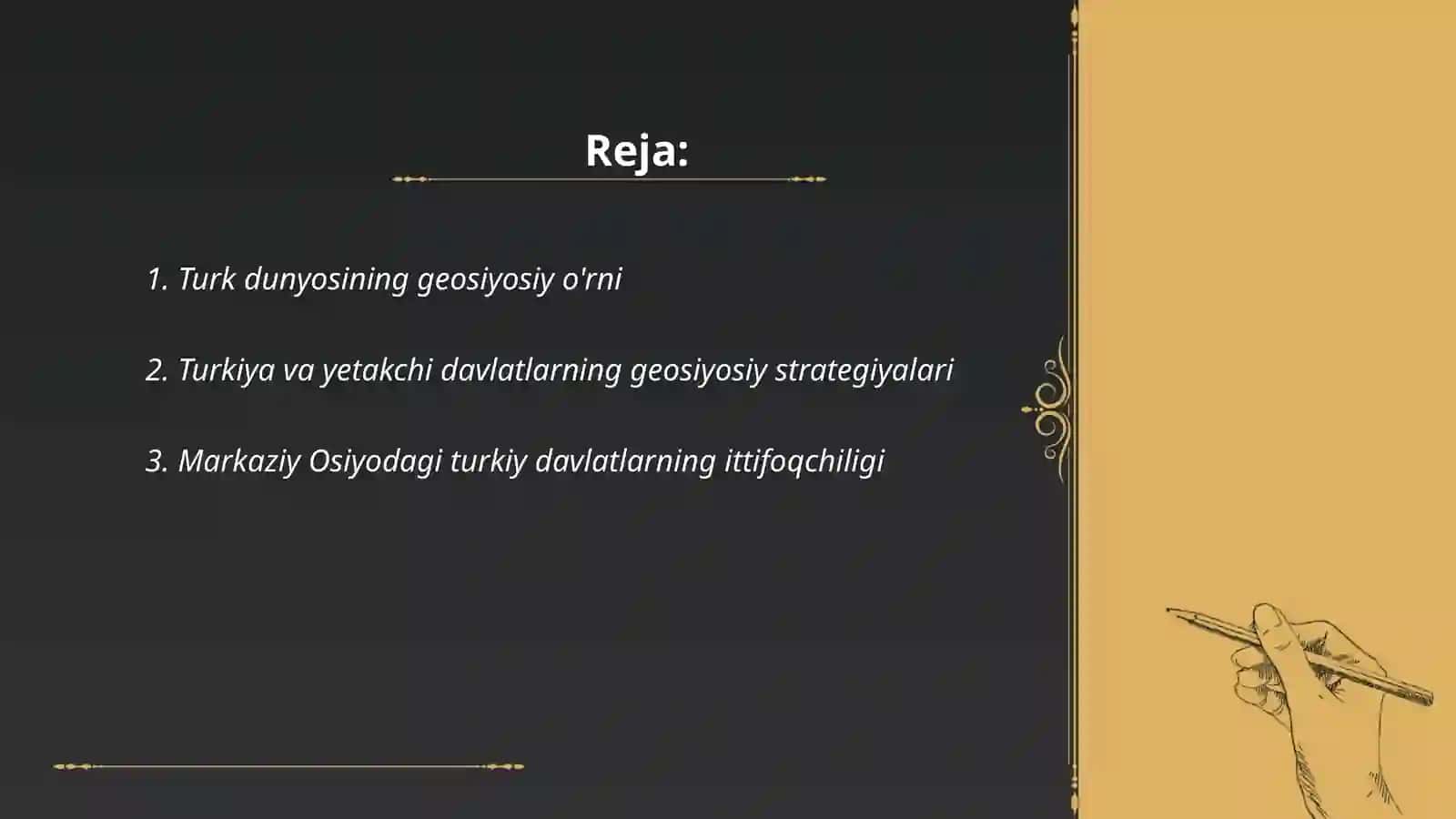 Turk dunyosining geosiyosiy o'rni 2