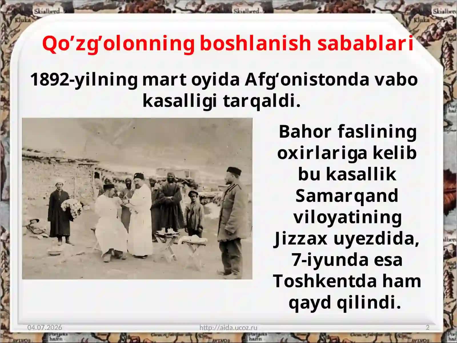 Toshkentda «vabo isyoni» 2