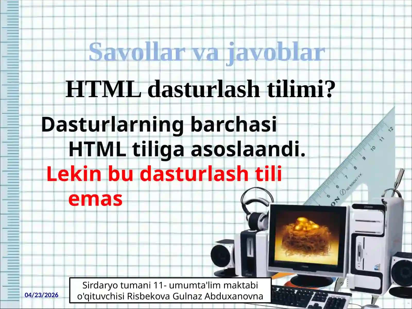 Veb dasturlashda HTML savol-javob 2