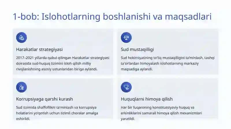 Islohotlar: O'zbekistonning adolat sari yuksalishi 2