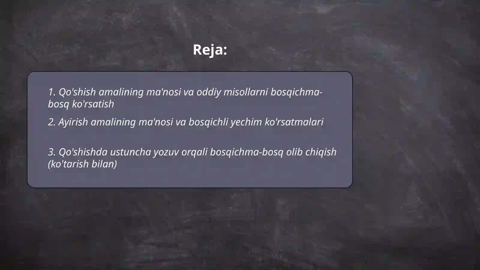 Qo'shish va ayirish, ko'paytirish va bo'lish amali ma'nosini ochib berish 2