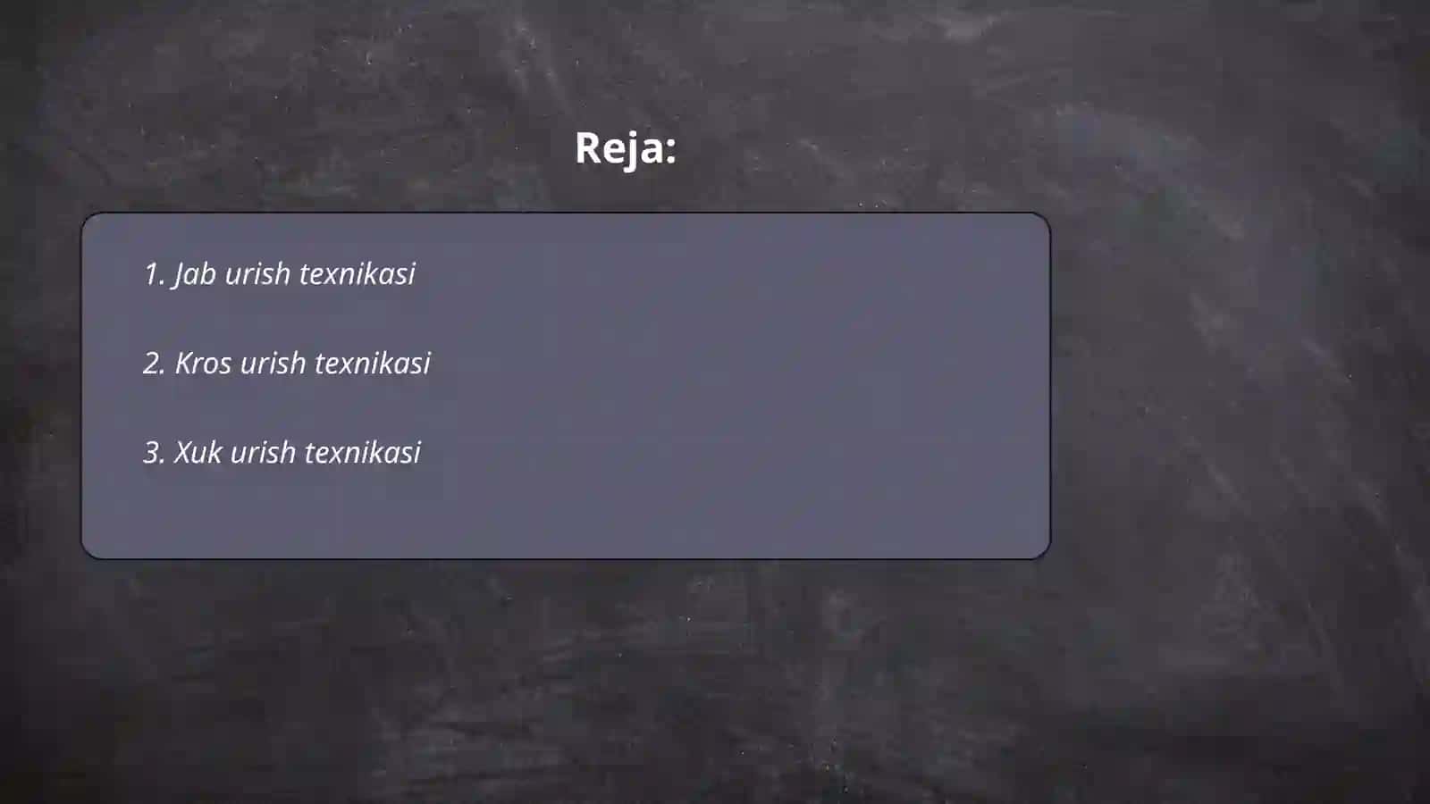 Jab urish texnikasi 2