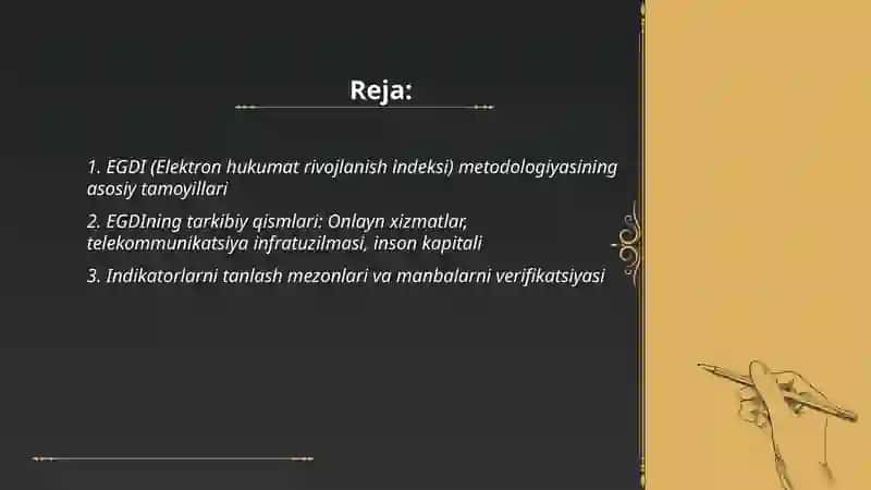 Elektron hukumat kuzatuvi indeksini baholash metodikasi 2