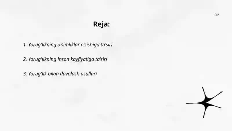 Yorug'likning tasiri 2