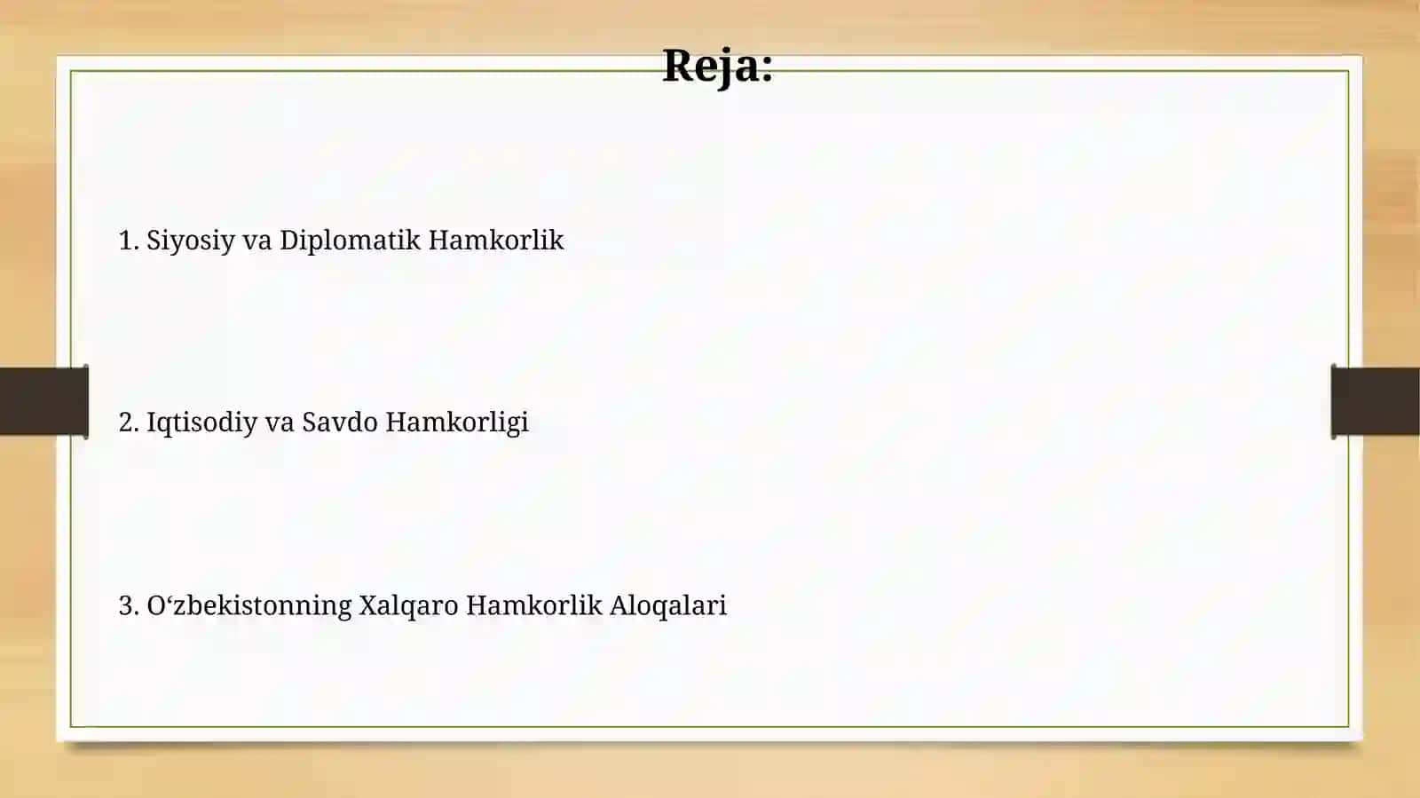 Oʻzbekistonning halqaro tawkilotlari bilan hamkorlik aloqalari 2