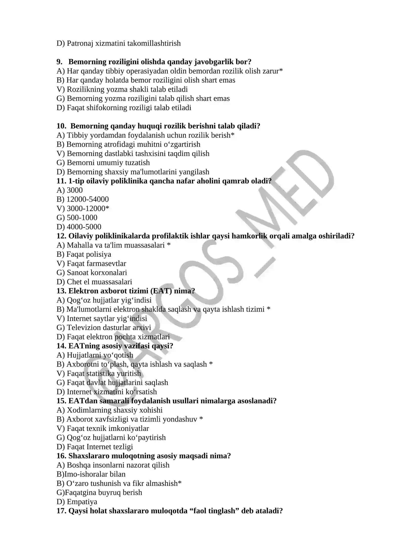 Oila salomatligi testlar Argos_Meditsina 2