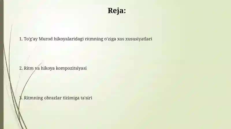 To'g'ay Murod qissalarida ritmning o'ziga xosligi 2