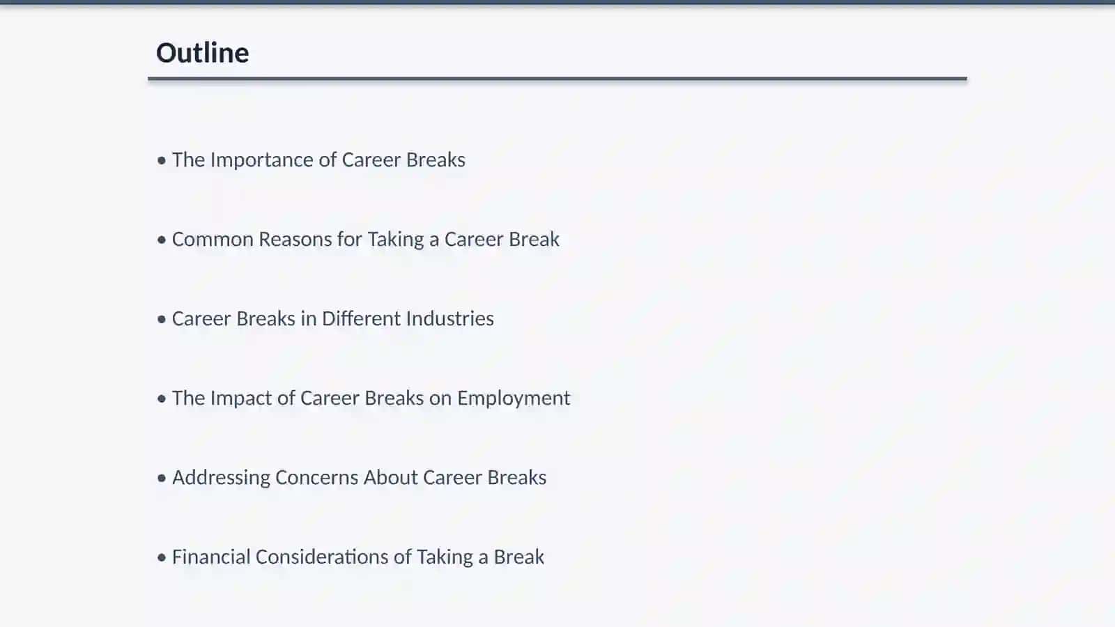 Understanding Career Break Proposals 2