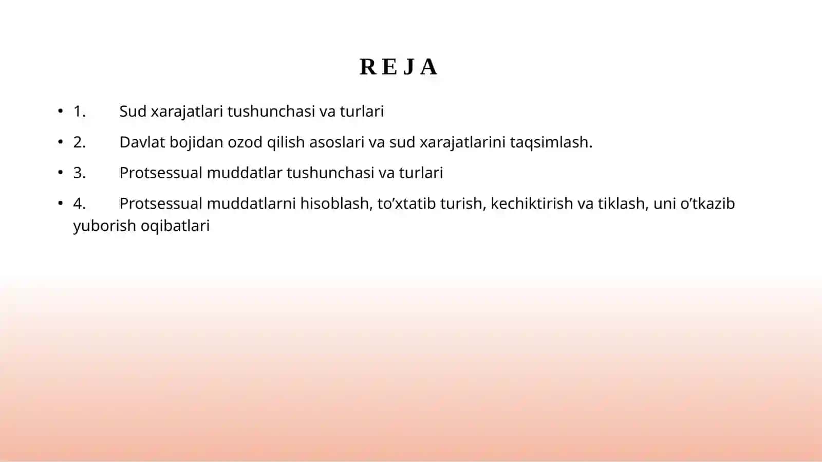 Sud xarajatlari va protsessual muddatlari 2