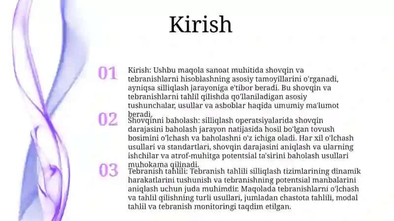 Shovqin va Tebranishlarni Hisoblash 2