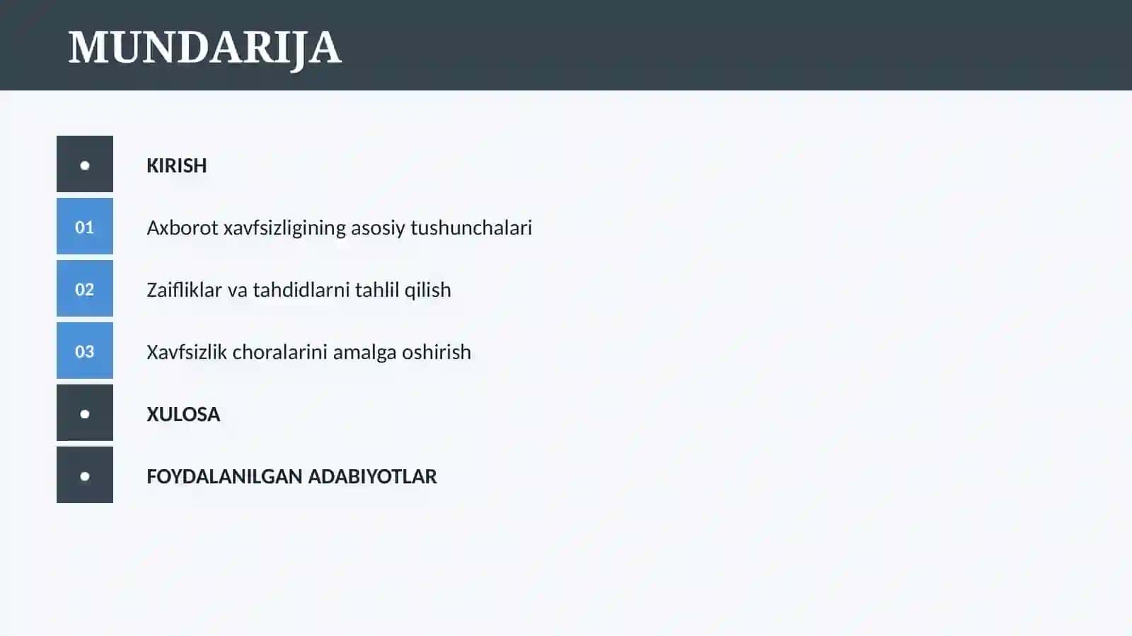 AXBOROT XAVFSIZLIGINI TAMINLASH 2