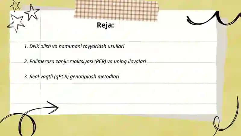 Odam genotipini tadqiq qilishning molekulyar-genetik metodlari 2