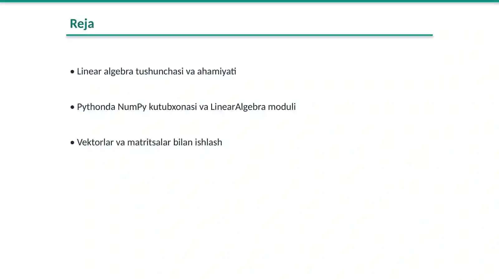 Pythonda LinearAlgebra modulidan foydalanish 2