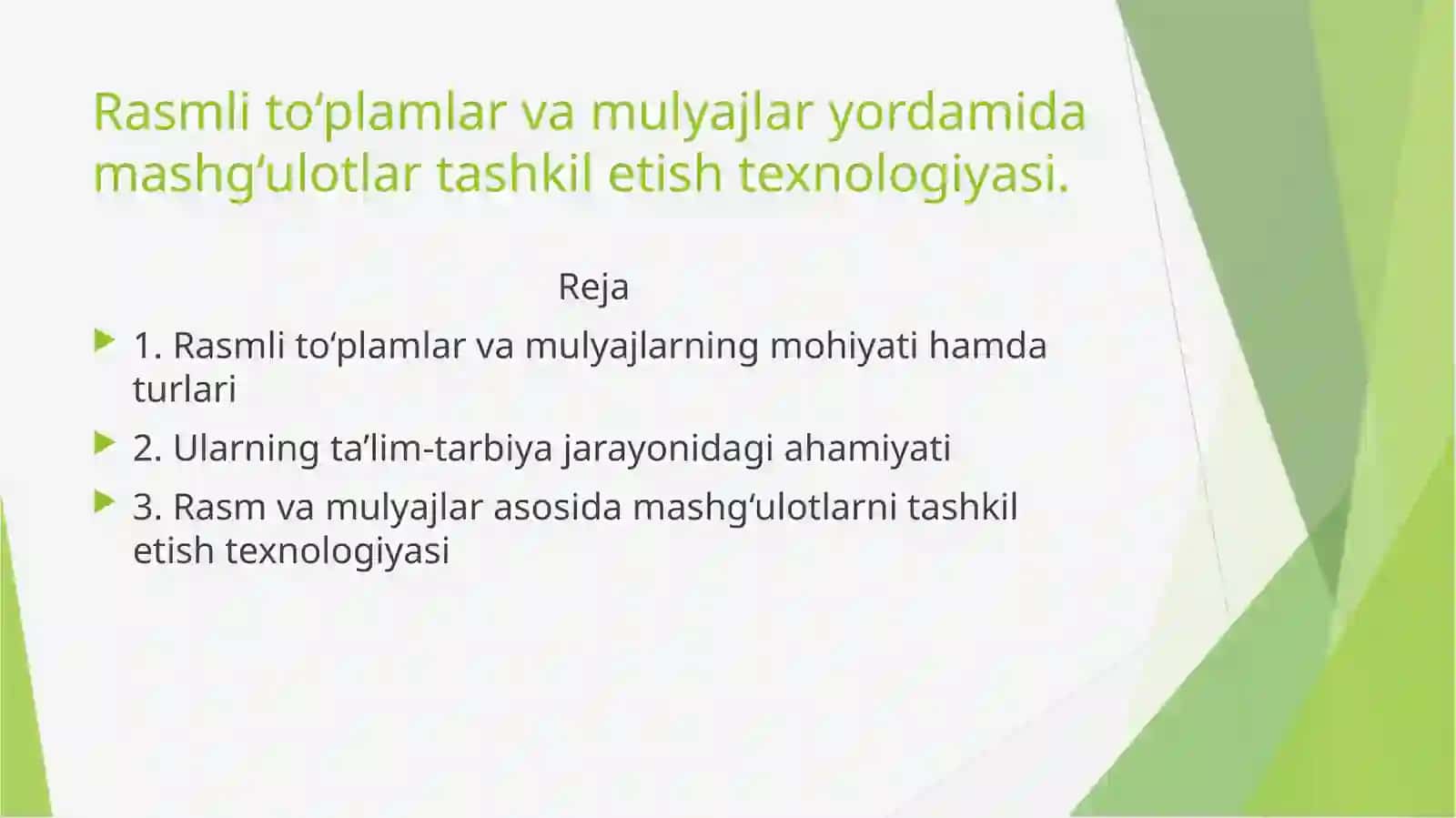 Rasmli to‘plamlar va mulyajlar yordamida mashg‘ulotlar tashkil etish texnologiyasi 2