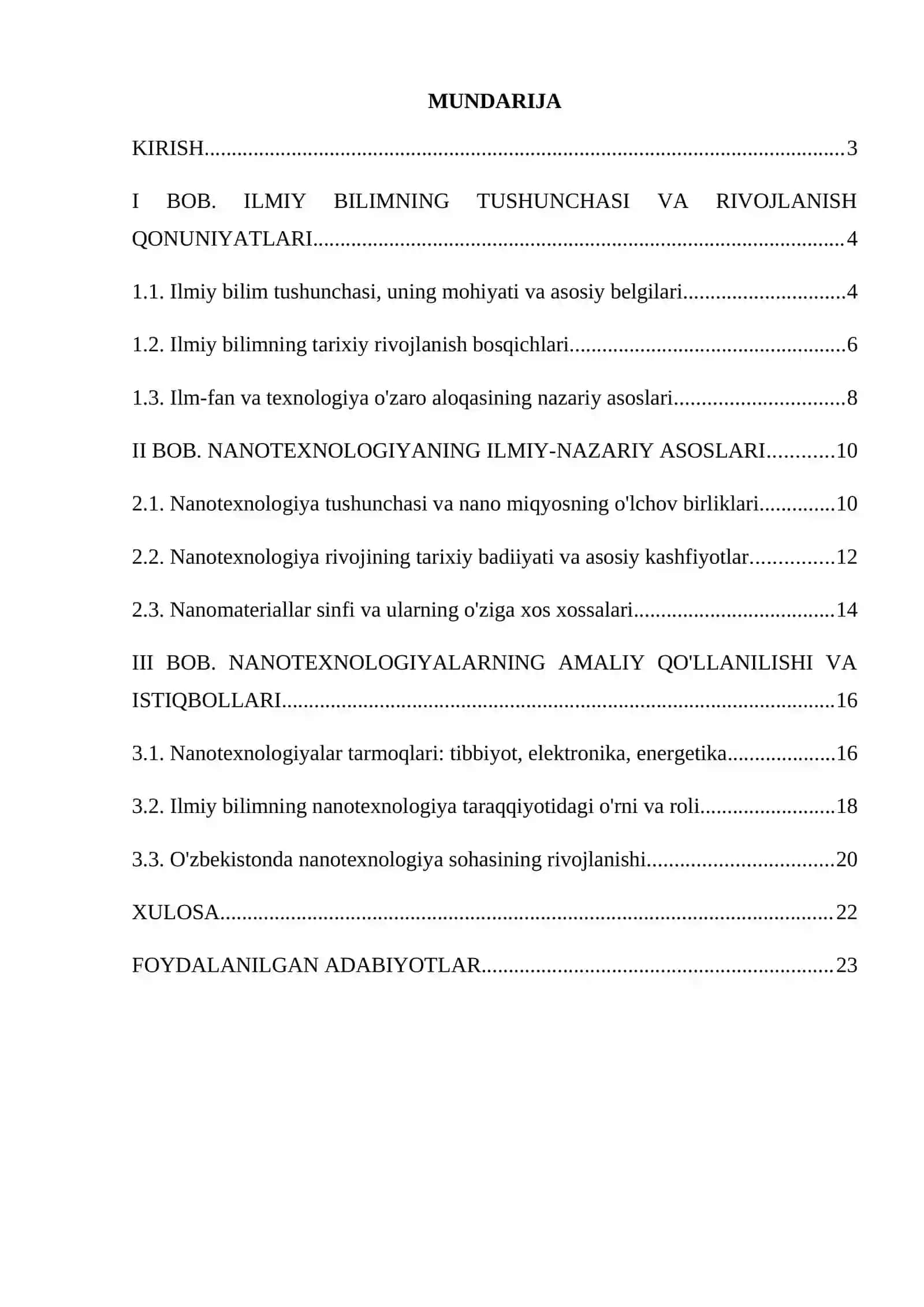 ILMIY BILIMLAR RIVOJI VA ULARNING NANOTEXNOLOGIYALARDAKI O'RNI 2