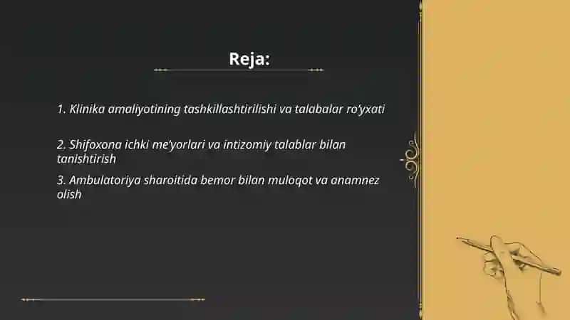 Talabalar bilan klinika shifoxona ambulatoriya poliklinika ishi faoliyatini oʻrganish 2