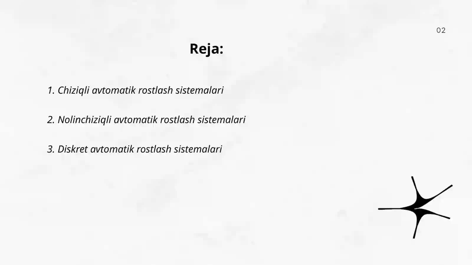 Chiziqli avtomatik rostlash sistemalari 2