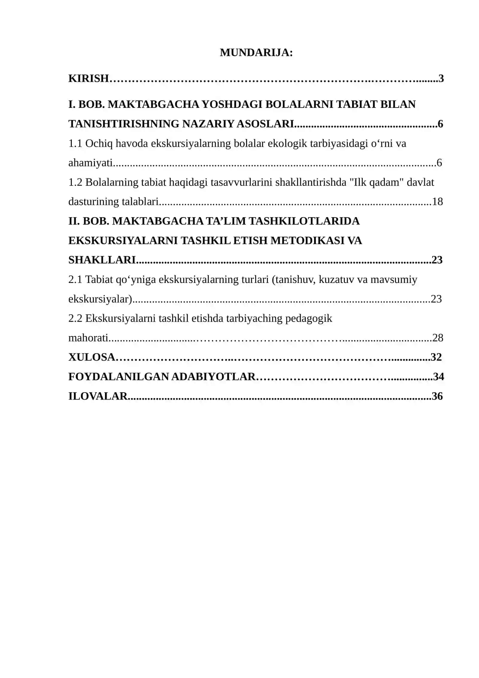 Ochiq havoda ekskursiyalar tashkil etish orqali tabiat bilan tanishtirish 2