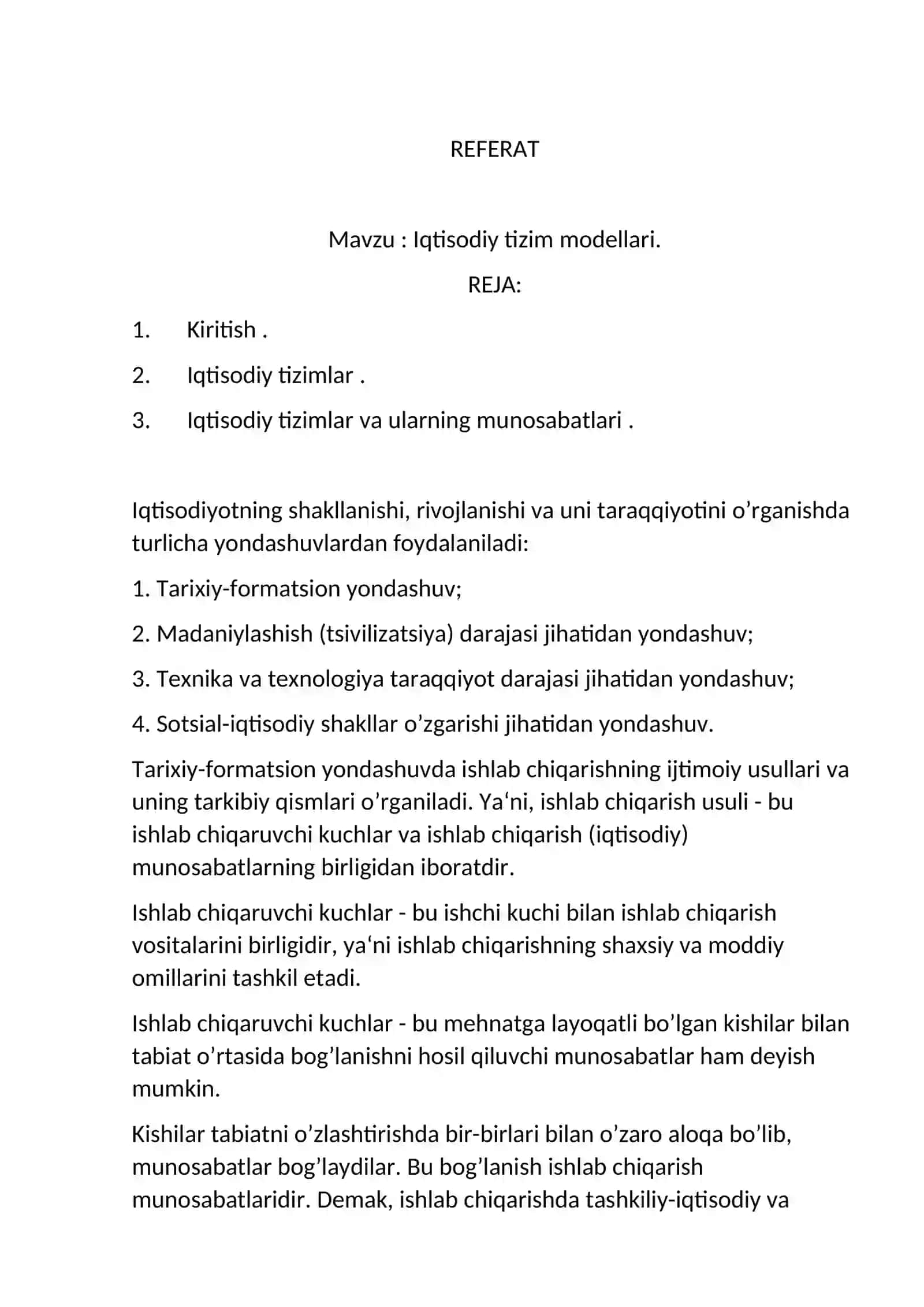 IQTISODIY TIZIM MODELLARI 2