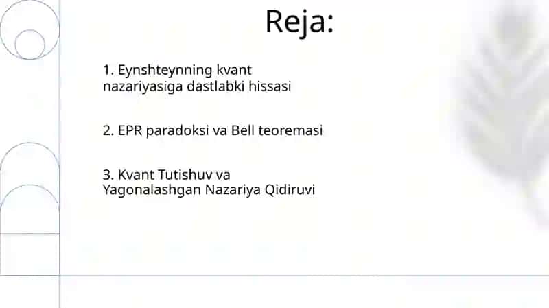 Plani gʻoyasi va Eynshteyn oʻng kvant nazariyasi 2