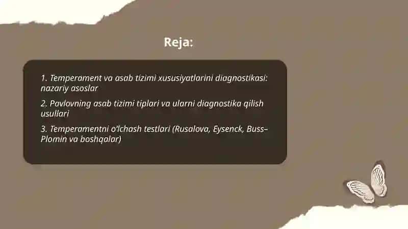 Temperament va asab tizimi xususiyatlarni diagnostikasi 2