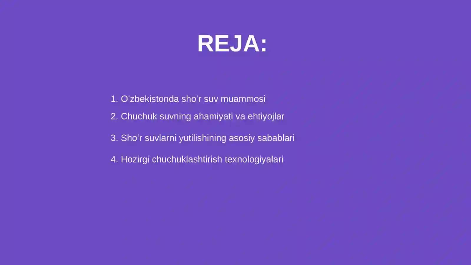 Oʻzbekistonda shoʻr suvlarni chuchuklashtirish: Kelajak uchun yechimlar 2