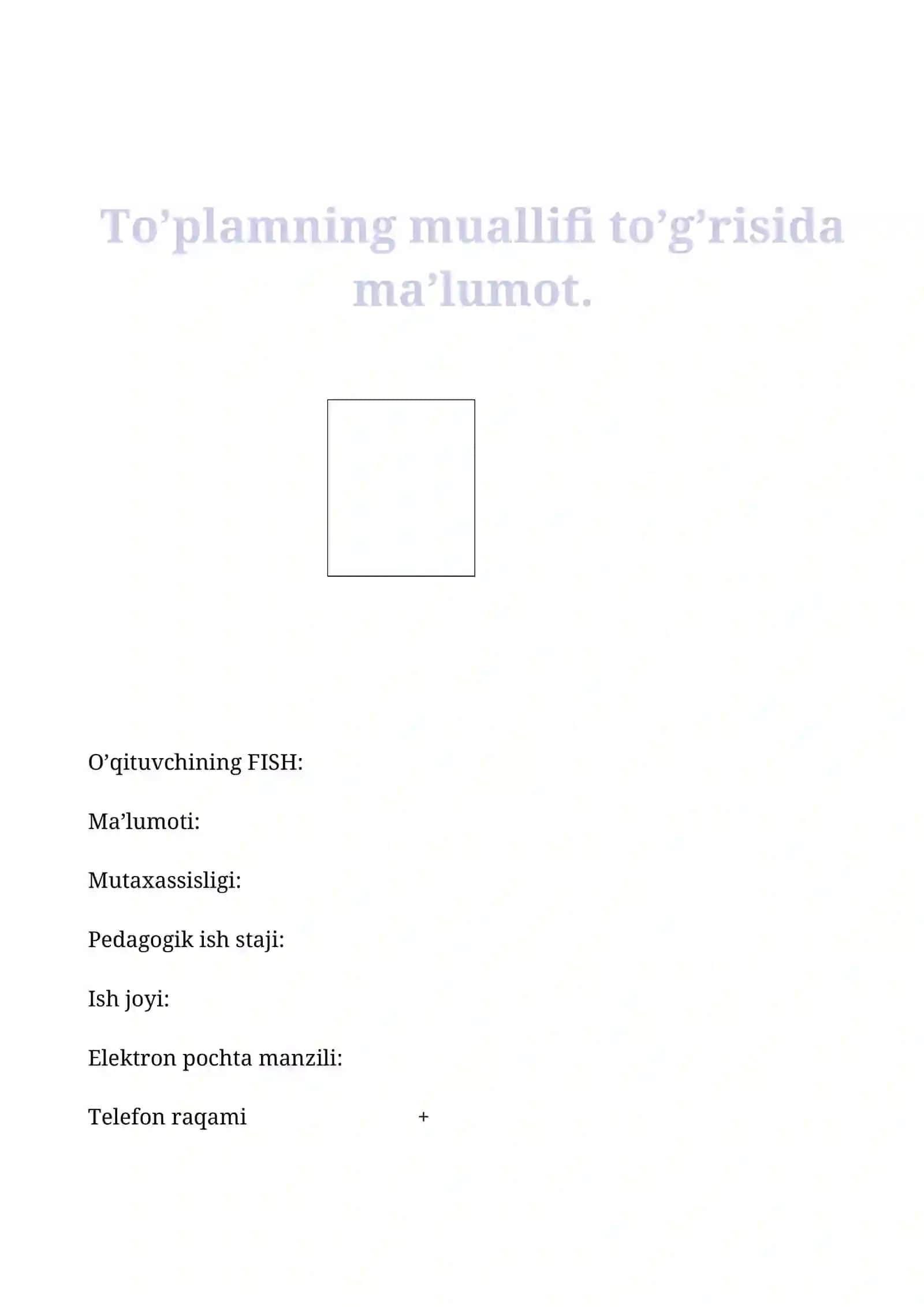 Axborot xavfsizligi FANIDAN O’QITISH MATERIALLARI 2