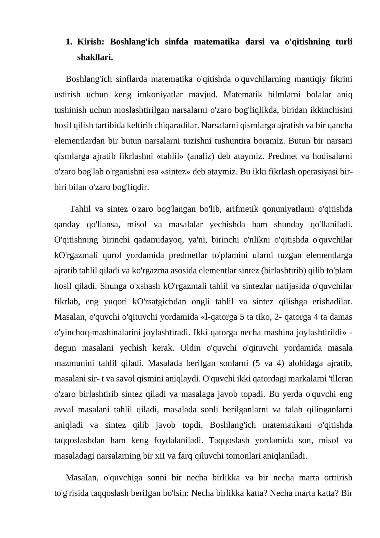 O’quvchilarni matematika darslarida o’qitishning induktiv usulidan foydalanishga o’rgatish 2