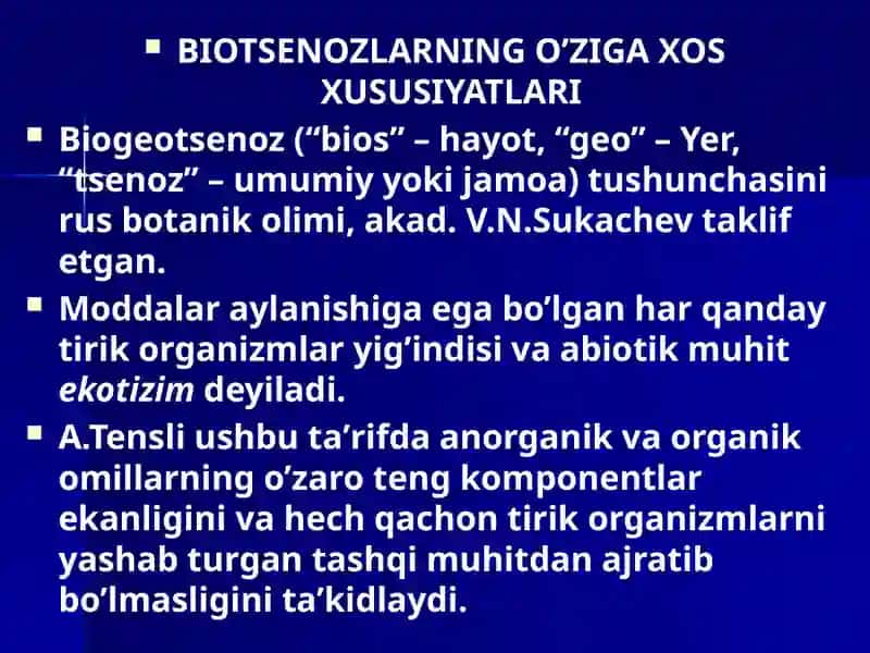 Biotsenozvaekotizimlar 2