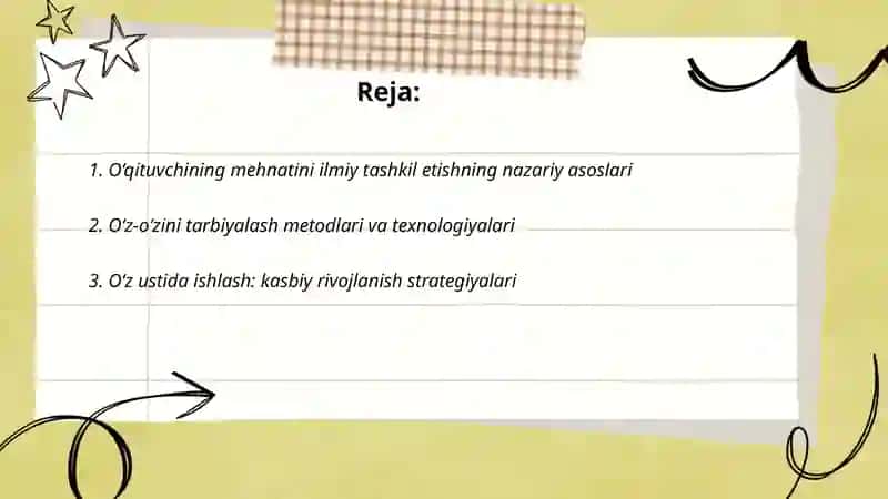 O‘qituvchining mehnatini ilmiy tashkil etish 2