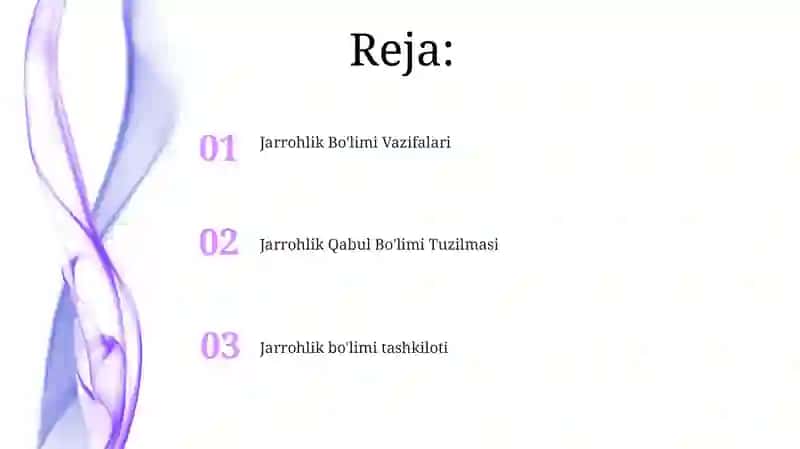 Jarrohlik Bo'limi Tuzilmasi va Vazifalari 2